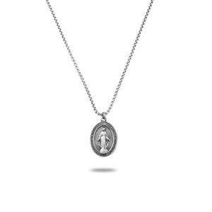 Vintage Miraculous Mary Medal  Necklace