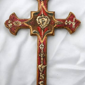 Mexican Artisan Fleur De Lis Wall Cross