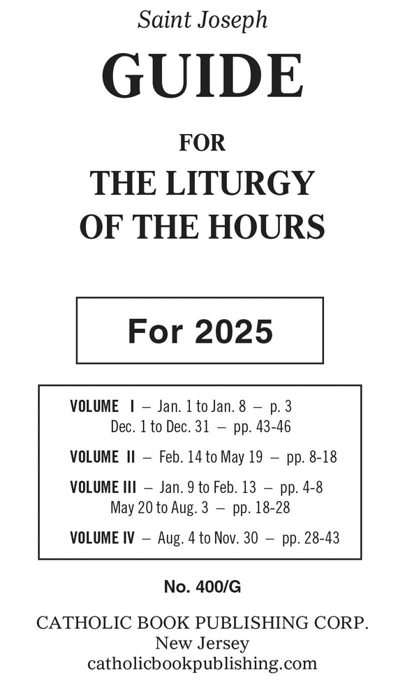 Guide to the Liturgy of the Hours 4 Volume 2025