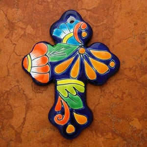 Vibrant Mexican Talavera Wall Cross