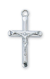 Small SS Crucifix 16-18 Inch Adjustable Chain