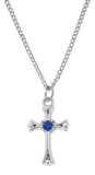 Crystal Set Cross 16-18 Inch Adjustable Chain