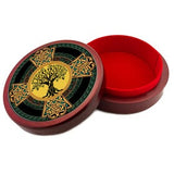 Celtic Cross Tree of Life Velvet Lined Keepsake Box