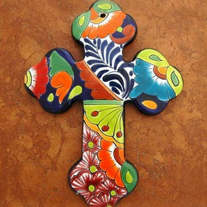 Large Mexican Talavera Wall Cross