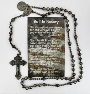 Black Gunmetal Battle Rosary