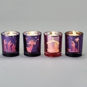 Advent Nativity Votive Holders