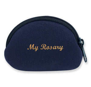 Blue Neoprene Zipper Rosary Pouch