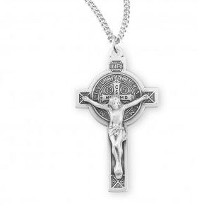 SS St Benedict Jubilee Medal Crucifix 18 Inch Chain