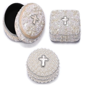 Jeweled Communion Trinket Box Assorted