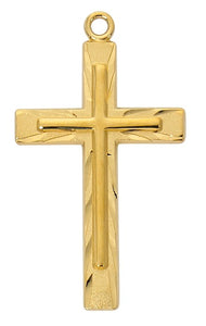 Gold Cross With Cross 24 Inch Chain