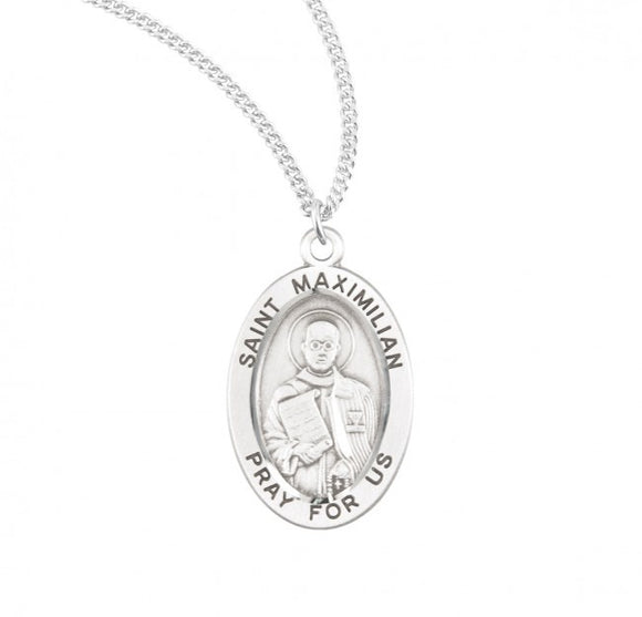 St Maximillian Kolbe Oval Medal 20 Inch Chain