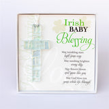 Irish Baby Blessing Clear Mosaic Glass Cross